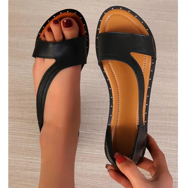 Elena Rabago™️ Płaskie sandały z odkrytymi palcami