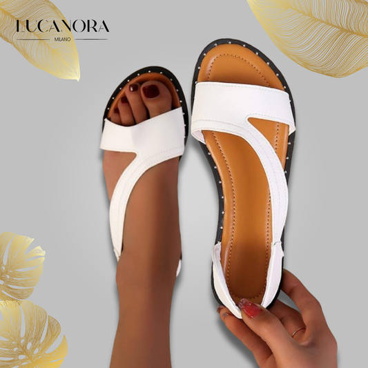 Elena Rabago™️ Płaskie sandały z odkrytymi palcami