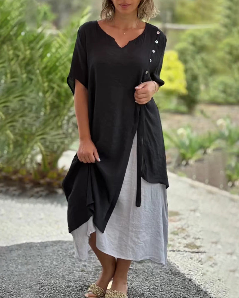 Jemma Onio™ Plus Size Asymetryczna Długa Sukienka