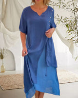 Jemma Onio™ Plus Size Asymetryczna Długa Sukienka