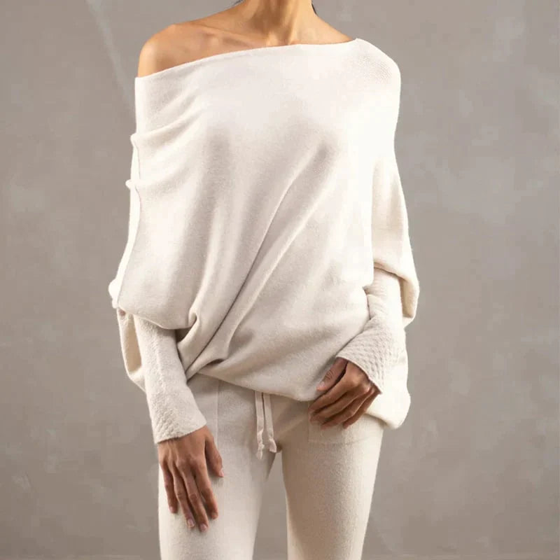 Salomé Jacques™ Asymetryczny sweterek w prążki