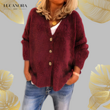 Alessa Zito™️ Zapinany na guziki sweter z dekoltem w kształcie litery V
