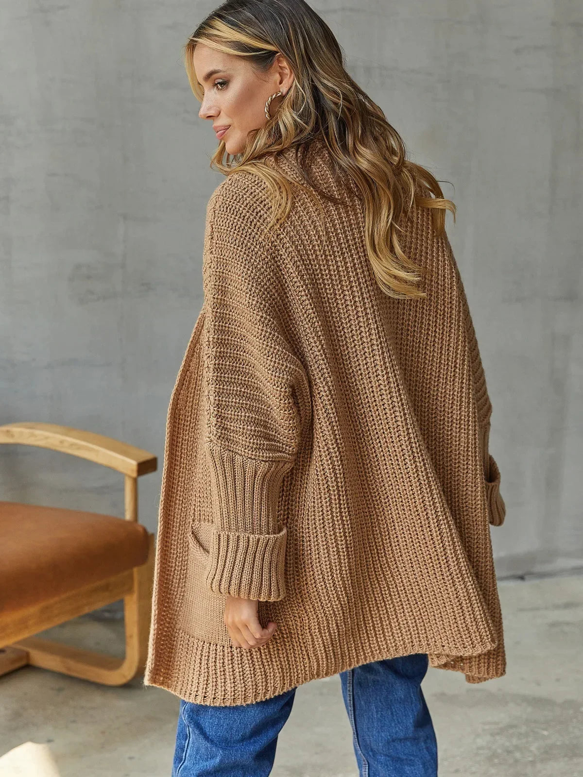 Zenaida Jacinto™ Sweter oversize z dzianiny