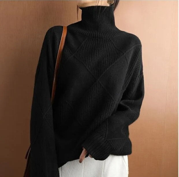 Chiarina™ Pluszowy sweterek z golfem